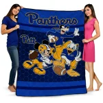 pittsburgh panthers disney football royal blue quilt blanket best selling