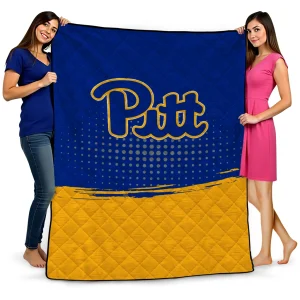 pittsburgh panthers dot illusion royal blue quilt blanket best selling