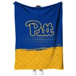 pittsburgh panthers dot illusion royal blue quilt blanket best selling