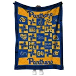 pittsburgh panthers helmet heart royal blue quilt blanket best selling