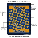 pittsburgh panthers helmet heart royal blue quilt blanket best selling