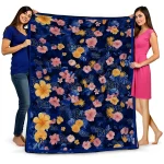 pittsburgh panthers hibiscus foliage royal blue quilt blanket best selling