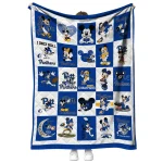 pittsburgh panthers mickey mouse motif royal blue white quilt blanket best selling