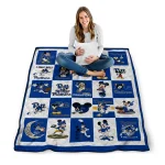 pittsburgh panthers mickey mouse motif royal blue white quilt blanket best selling