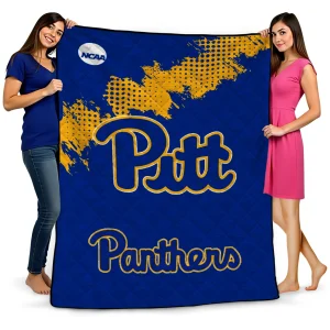 pittsburgh panthers paint trail royal blue quilt blanket best selling