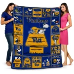 pittsburgh panthers snoopy love royal blue quilt blanket best selling