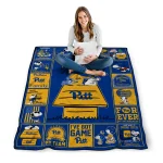 pittsburgh panthers snoopy love royal blue quilt blanket best selling