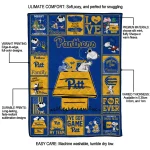 pittsburgh panthers snoopy love royal blue quilt blanket best selling