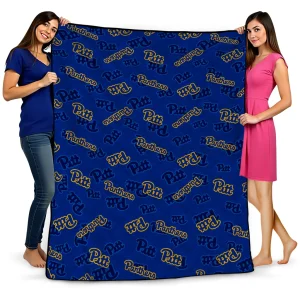 pittsburgh panthers solid classic royal blue quilt blanket best selling