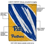 pittsburgh panthers stroke art royal blue white quilt blanket best selling
