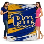 pittsburgh panthers wild lines royal blue white quilt blanket best selling