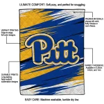 pittsburgh panthers wild lines royal blue white quilt blanket best selling