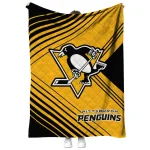 pittsburgh penguins arrow layers yellow quilt blanket best selling