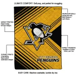 pittsburgh penguins arrow layers yellow quilt blanket best selling