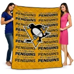 pittsburgh penguins bold red yellow quilt blanket best selling