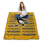 pittsburgh penguins bold red yellow quilt blanket best selling