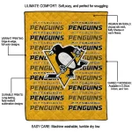 pittsburgh penguins bold red yellow quilt blanket best selling