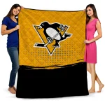 pittsburgh penguins dot illusion yellow quilt blanket best selling