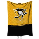 pittsburgh penguins dot illusion yellow quilt blanket best selling