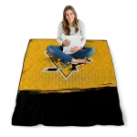 pittsburgh penguins dot illusion yellow quilt blanket best selling