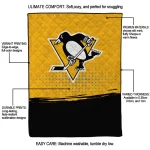 pittsburgh penguins dot illusion yellow quilt blanket best selling