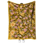 pittsburgh penguins hibiscus foliage yellow quilt blanket best selling