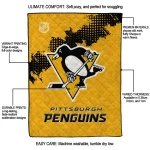 pittsburgh penguins nhl shield yellow quilt blanket best selling