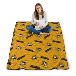 pittsburgh penguins solid classic yellow quilt blanket best selling