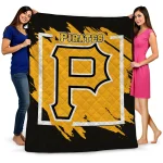 pittsburgh pirates block border black quilt blanket best selling
