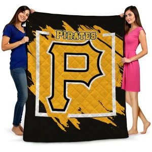 pittsburgh pirates block border black quilt blanket best selling