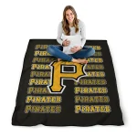 pittsburgh pirates bold red black quilt blanket best selling