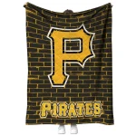 pittsburgh pirates brick grid black quilt blanket best selling