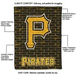 pittsburgh pirates brick grid black quilt blanket best selling