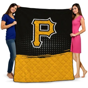 pittsburgh pirates dot illusion black quilt blanket best selling