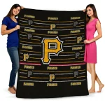 Pittsburgh Pirates Handdrawn Stripes Black Quilt Blanket 1 pittsburgh pirates handdrawn stripes black quilt blanket best selling