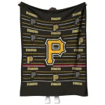 pittsburgh pirates handdrawn stripes black quilt blanket best selling