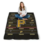 pittsburgh pirates handdrawn stripes black quilt blanket best selling