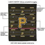 pittsburgh pirates handdrawn stripes black quilt blanket best selling