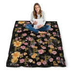 pittsburgh pirates hibiscus foliage black quilt blanket best selling