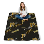 pittsburgh pirates sketch lines black quilt blanket best selling