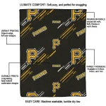 pittsburgh pirates sketch lines black quilt blanket best selling