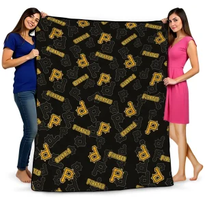 pittsburgh pirates solid classic black quilt blanket best selling