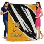 pittsburgh pirates stroke art black white quilt blanket best selling
