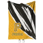 pittsburgh pirates stroke art black white quilt blanket best selling