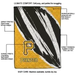 pittsburgh pirates stroke art black white quilt blanket best selling