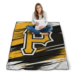 pittsburgh pirates wild lines black white quilt blanket best selling