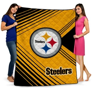 pittsburgh steelers arrow layers gold quilt blanket best selling