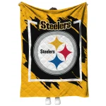 pittsburgh steelers block border gold quilt blanket best selling