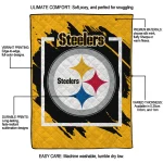 pittsburgh steelers block border gold quilt blanket best selling