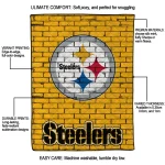 pittsburgh steelers brick grid gold quilt blanket best selling